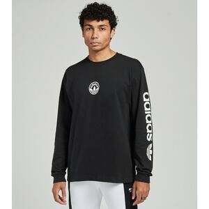 Adidas Circle Trefoil Long Sleeve Tee in Black Size Small